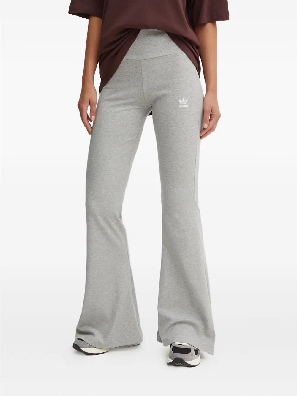 adidas Essentials Rib Flared Leggings Medium Grey Heather Size S